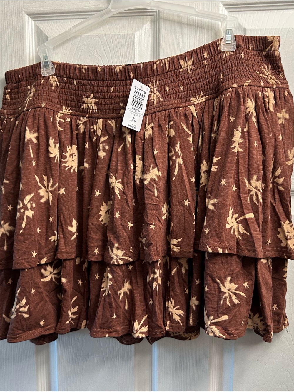 Torrid Mini vintage slub smocked tier SKORT, size 3x